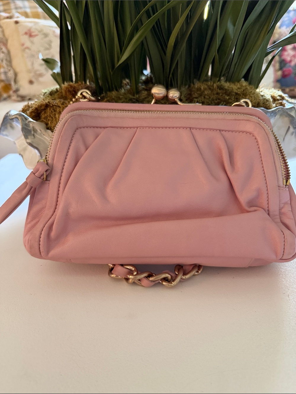 Coach Blush Pink Kiss-Lock Chain Shoulder Mini Bag - Picture 3 of 6